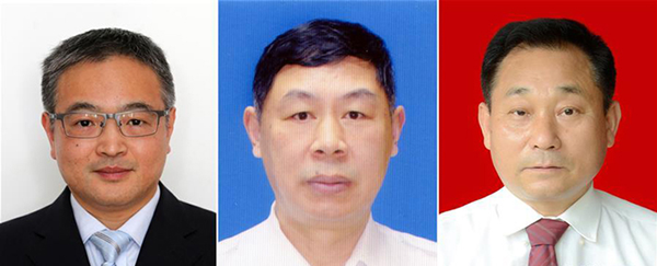 图为黄群、宋月才、姜开斌三位同道的肖像（由左至右）。